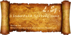 Lindenfeld Szilvánusz névjegykártya